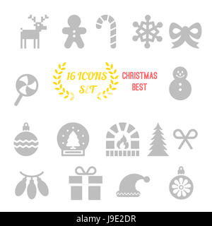Illustration de l'icône de Noël sur fond blanc Banque D'Images