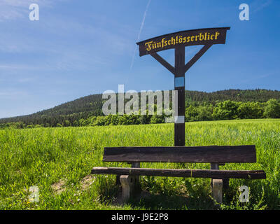 Arbre, arbres, montagnes, la Thuringe, de la vue, vue, perspective, perspective, vista, Banque D'Images