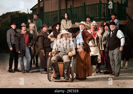 American, antique, barbe, attitude, délire, furieux, en colère, irately, bâtiment, Banque D'Images