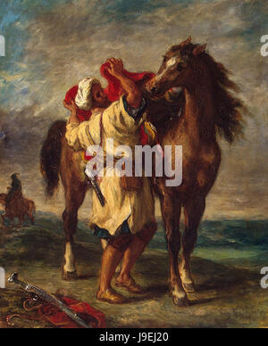 Eugène Delacroix - Selle son Cheval Arabe Banque D'Images