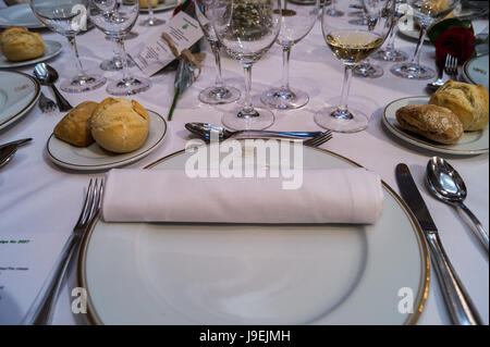 Place à un banquet maçonnique, l''Eurostars Hotel de la Reconquista, Oviedo Asturias Espagne Banque D'Images