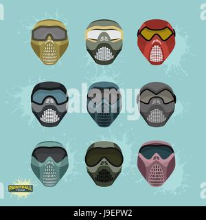 Masque de protection paintball Illustration de Vecteur