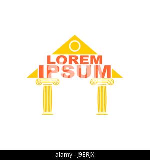 Logo de l'architecture. Colonnes du temple grec. Logo Vector. L'ancien bâtiment de l'emblème Illustration de Vecteur