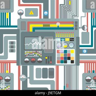 Système de commande de système. transparente Contexte technologique. Vector machines ornement. Illustration de Vecteur