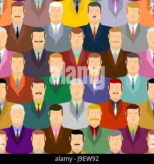 Modèle logique des gens. Les hommes avec des moustaches et portant des costumes. Les employés de bureau. Illustration de Vecteur