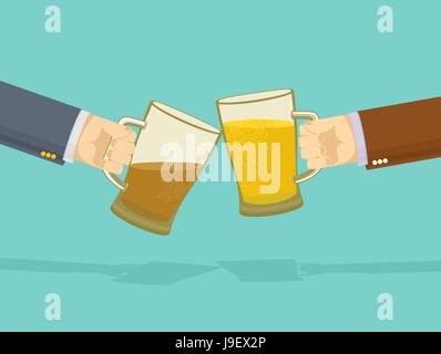 Drink Bar Poster bière. mains. Vector illustration Illustration de Vecteur