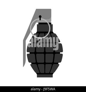 Grenade militaire noir . Les explosifs de l'armée. Soldats de munitions. Bombe explosive Illustration de Vecteur