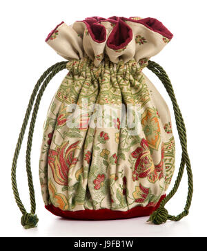 Un réticule Vénitien fait main (un petit sac à main femme brodé). Ce type de sac à main a servi principalement à partir de 1795 à 1820. Banque D'Images