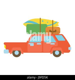 Voiture berline rouge avec une assurance cargo icon Illustration de Vecteur