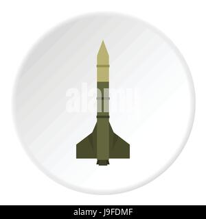 Fusée de missiles, l'icône de style plat Illustration de Vecteur