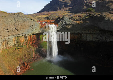 Cascade Salto del Agrio, Caviahue, Patagonie Argentine Banque D'Images