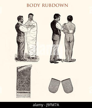 Corps technique rubdown,vintage illustration Banque D'Images