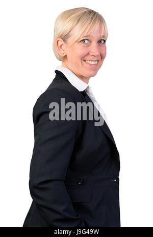 Portrait d'une femme d'affaires sûr de lui en veste et chemise Banque D'Images