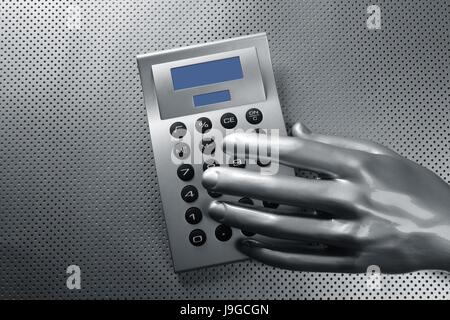 A proximité, office, main, clavier, macro, portrait, macro, admission vue en gros, Banque D'Images