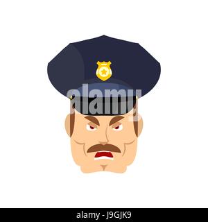 Policier en colère courroucée. Cop. La police agent agressif Illustration de Vecteur