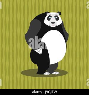 Sad panda. Ours chinois douloureux. Animal sauvage tragique. Illustration de Vecteur