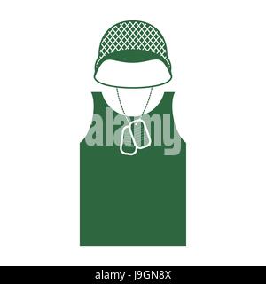 Casque de soldats et de chemises. Vêtements militaires. Uniforme de l'armée Illustration de Vecteur