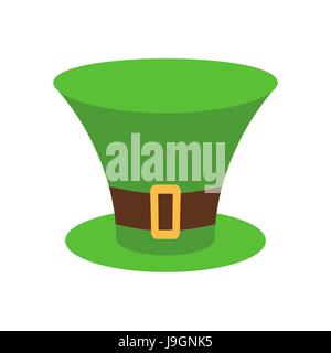 Leprechaun Hat vert isolés. National Irish retro pac pour nain. L'illustration pour la St Patrick Day. Maison de vacances en Irlande Illustration de Vecteur