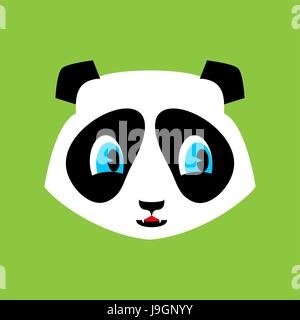 Emoji mignon Panda. Ours chinois face à nice Illustration de Vecteur