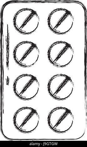 Comprimés sous blister Illustration de Vecteur