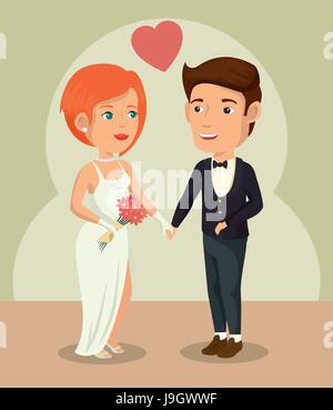 Jeunes mariés design Illustration de Vecteur