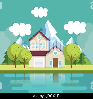 Conception de maisons colorées Illustration de Vecteur