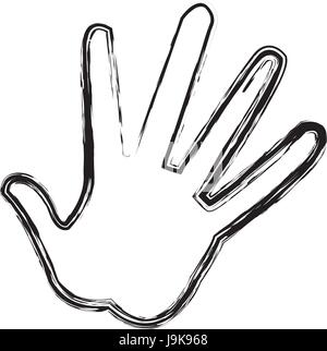 Part montrant cinq doigts, cinq geste signe haut Illustration de Vecteur