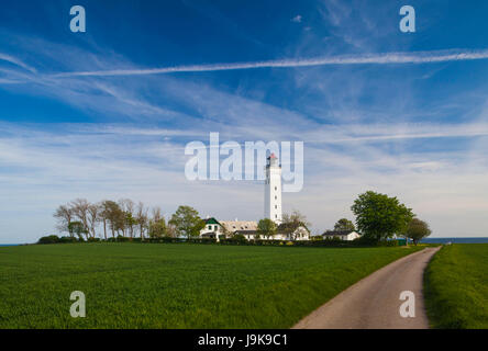 Le Danemark, Langeland, Bagenkop, Keldsnor Fyr lighthouse Banque D'Images