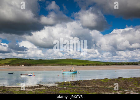 L'Irlande, dans le comté de Cork, anneau, bateaux de pêche sur la baie de Clonakilty Banque D'Images