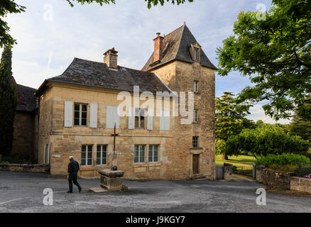 France, Corrèze, Saint Robert, étiqueté Les Plus Beaux Villages de France (Les Plus Beaux Villages de France), la place et la maison Seguin Banque D'Images