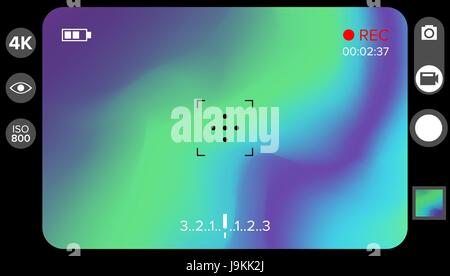Viseur de l'appareil photo. Ecran de mise au point de la caméra. L'enregistrement de caméra viseur. Modèle de vecteur pour votre conception. Illustration de Vecteur