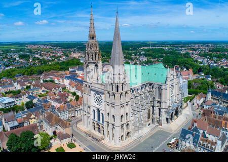 En France, en Eure-et-Loir (28), Chartres, Cathédrale Notre-Dame de Chartres, classée au Patrimoine Mondial de l'UNESCO//en France, en Eure et Loir, Chartres, Notr Banque D'Images