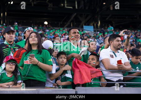 L'équipe mexicaine fans célébrer au cours de match amical entre la République d'Irlande et le Mexique à MetLife arena de Meadowlands, le Mexique a gagné 3 - 1. (Photo par : Lev Radin/Pacific Press) Banque D'Images