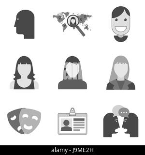 Ensemble d'avatar des symboles et dans un style plat isolé sur fond blanc. Éléments d'illustration vectorielle pour votre web site design, logo, app, U Illustration de Vecteur