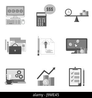 Ensemble d'icônes et de symboles dans un style plat isolé sur fond blanc. Éléments d'illustration vectorielle pour votre web site design, logo, app, Illustration de Vecteur