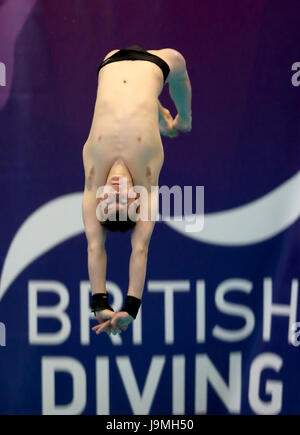 Noel Williams dans l'épreuve du 10m au cours de la ronde préliminaire aux championnats de la plongée sous-marine à la Royal Commonwealth Pool, Édimbourg. Banque D'Images