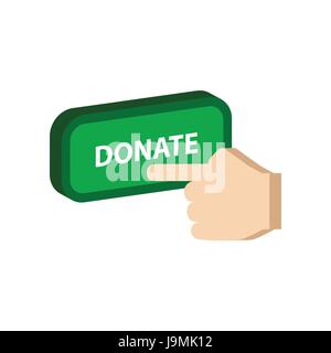 En appuyant sur le bouton Faire un don Don, symbole. L'icône ou le logo de l'isométrique à plat. Style 3D les pictogrammes pour la conception Web, interface utilisateur, application pour mobile, l'Infographie. Vector Illustrat Illustration de Vecteur