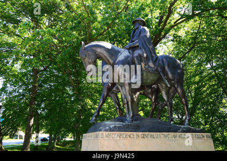 Lee et Jackson monument à l'armée confédérée Robert E Lee et dirigeants Thomas J ('Stonewall') Jackson, Wyman Park Dell. Baltimore, Maryland, USA Banque D'Images