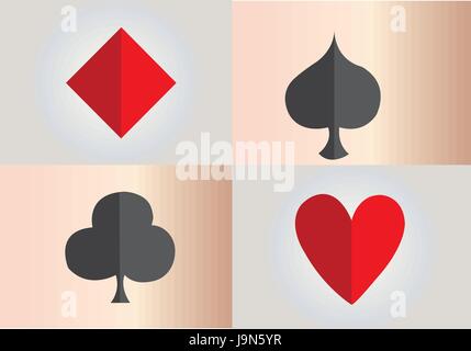 Une sélection de combinaisons de cartes à jouer Illustration de Vecteur