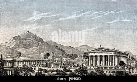 La reconstruction d'Olympie en Grèce antique Banque D'Images