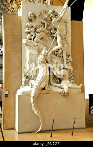 Statue - Les chasseurs d'Alligator, au Musée d'Orsay Paris, France le 26/09/2015 Banque D'Images