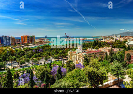 Vue aérienne du château de Gibralfaro Malaga prises à partir de Banque D'Images