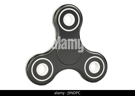 Fidget Spinner, rendu 3D isolé sur fond blanc Banque D'Images