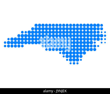 Carte de Caroline du Nord. Banque D'Images