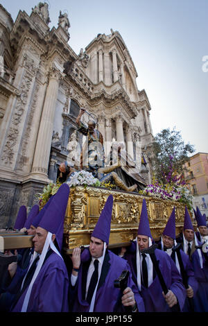 L'Espagne, Murcia, procession de pâques,personnages,participant,transporter, Banque D'Images