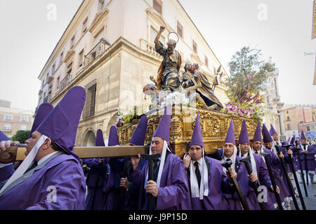 L'Espagne, Murcia, procession de pâques,personnages,participant,transporter, Banque D'Images