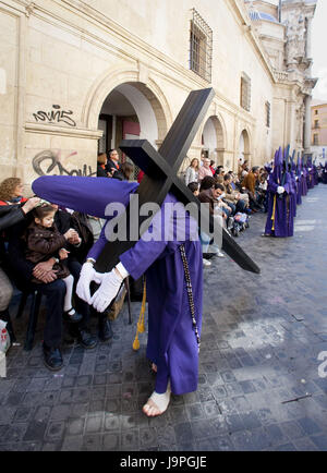 L'Espagne, Murcia, procession de Pâques Pâques,Kapuzenmänner,procession, Banque D'Images