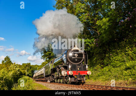 Bodmin, UK. 06Th Juin, 2017. Moteur à vapeur Tornado la remontée sur la banque du soir le long du train à vapeur de Bodmin et Wenford. Credit : Barry Bateman/Alamy Live News Banque D'Images