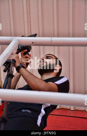 Gibraltar. 06Th Juin, 2017. L'équipe nationale de Gibraltar a joué contre une équipe nationale des moins de 21 ans en préparation pour les prochaines rencontres internationales pour les deux parties. Le match a eu lieu au Victoria Stadium à Gibraltar avant leur départ pour Porto, Portugal la semaine prochaine pour jouer à Chypre. Les moins de 21 ans jouer Autriche Crédit : Stephen Ignacio/Alamy Live News Banque D'Images