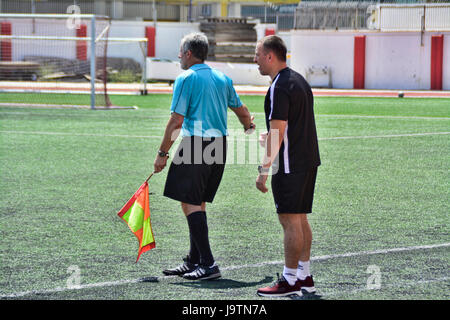 Gibraltar. 06Th Juin, 2017. L'équipe nationale de Gibraltar a joué contre une équipe nationale des moins de 21 ans en préparation pour les prochaines rencontres internationales pour les deux parties. Le match a eu lieu au Victoria Stadium à Gibraltar avant leur départ pour Porto, Portugal la semaine prochaine pour jouer à Chypre. Les moins de 21 ans jouer Autriche Crédit : Stephen Ignacio/Alamy Live News Banque D'Images